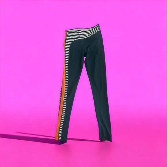 THE UPSIDE | Full length leggings Navy, Orange, White XS - Picture 3 of 6